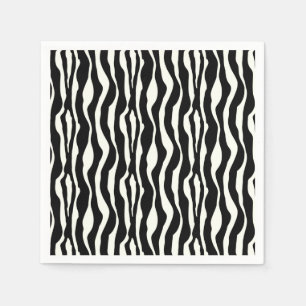 Servilleta De Papel Rayas de cebra - Blanco y Negro