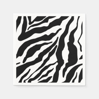 Servilleta De Papel Rayas de cebra en blanco y negro Estampado de anim