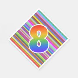 Servilleta De Papel Rayas de color + Patrón Arcoiris "8" Evento #