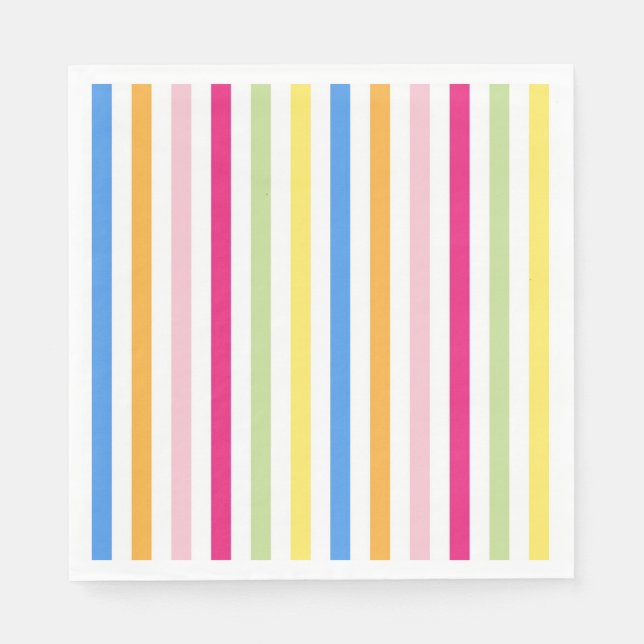 Servilleta De Papel Rayas de colores (Anverso)