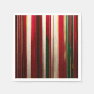 Servilleta De Papel Rayas de colores de Navidad Rojo Verde Blanco Dora