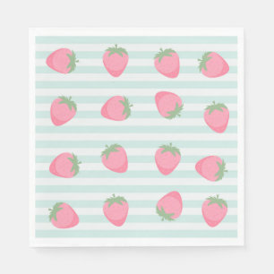Servilleta De Papel Rayas de fresa rosa