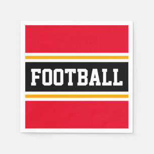 Servilleta De Papel Rayas de FÚTBOL Amarillo Blanco Rojo Brillante