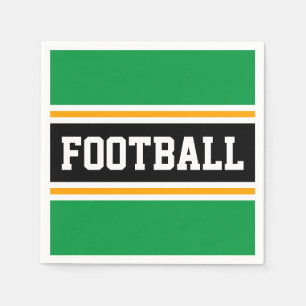 Servilleta De Papel Rayas de FÚTBOL Amarillo Blanco Verde Brillante