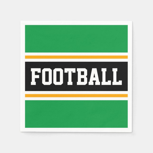 Servilleta De Papel Rayas de FÚTBOL Amarillo Blanco Verde Brillante (Anverso)