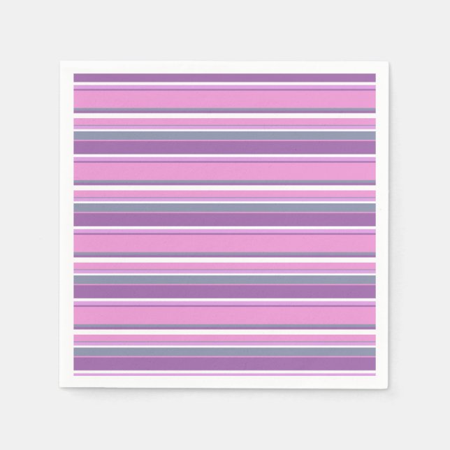Servilleta De Papel Rayas de lilac (Anverso)