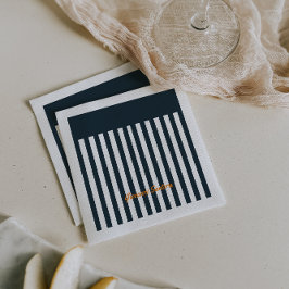 Servilleta De Papel Rayas de Marinero | Monograma del Caballero Modern