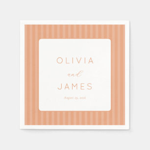 Servilleta De Papel Rayas de melocotón elegantes