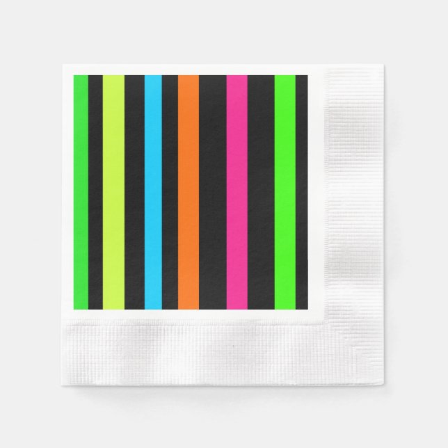 Servilleta De Papel Rayas de neón (Anverso)