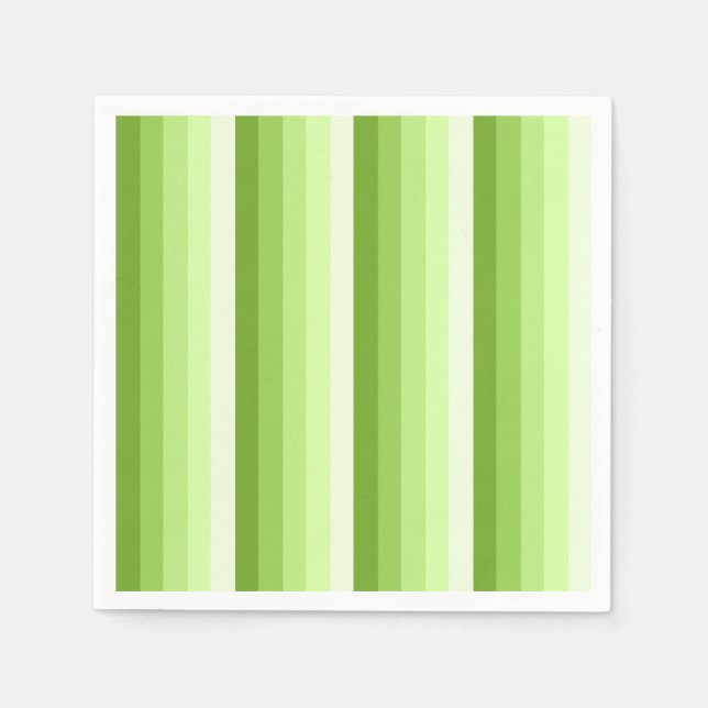 Servilleta De Papel Rayas de sombra verde limón (Anverso)