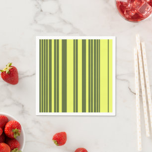 Servilleta De Papel Rayas de Verde Oliva y Amarillo Lima