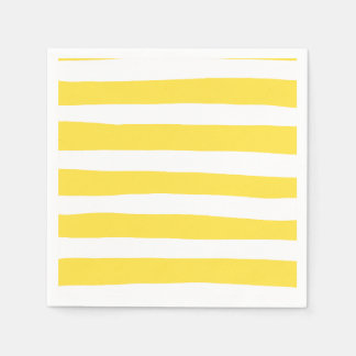 Servilleta De Papel Rayas desiguales - Amarillo limón y blanco