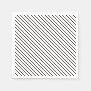 Servilleta De Papel Rayas diagonales - blancas y negras