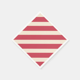 Servilleta De Papel Rayas diagonales blancas y rojas ladrillo antiguas