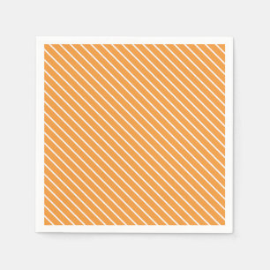 Servilleta De Papel Rayas diagonales - naranja y blanco