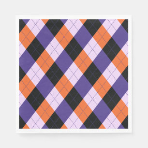 Servilleta De Papel Rayas diagonales púrpura y naranja