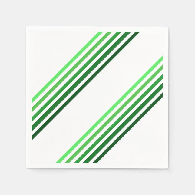 Servilleta de papel - Rayas diagonales verdes (Anverso)