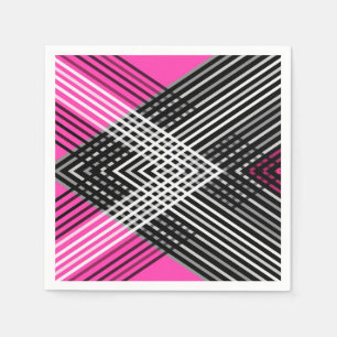 Servilleta De Papel Rayas entrelazadas blancas y negras sobre un 