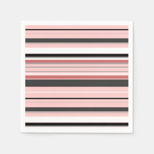 Servilleta De Papel Rayas grises rosadas lindas