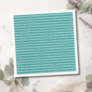 Servilleta De Papel Rayas horizontales de estilo con brillo verde azul