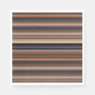 Servilleta De Papel Rayas marrones azules cortas