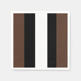 Servilleta De Papel Rayas marrones, negras y blancas