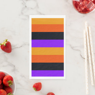 Servilleta De Papel Rayas naranjas, amarillas, moradas y negras