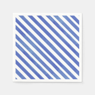 Servilleta De Papel Rayas náuticas azul y blanco