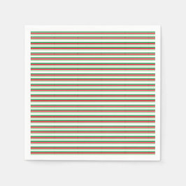 Servilleta De Papel Rayas Navideñas Rojo Verde Blanco