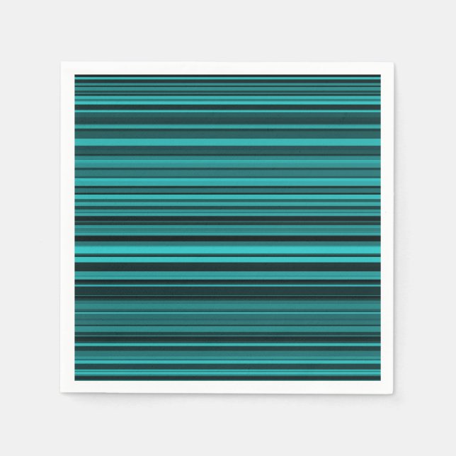Servilleta De Papel Rayas negras verde azuladas (Anverso)