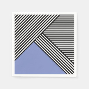 Servilleta De Papel Rayas negras y blancas con triángulo azul