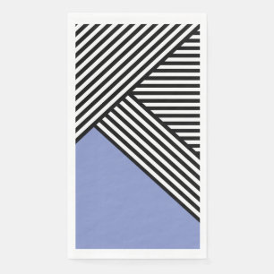 Servilleta De Papel Rayas negras y blancas con triángulo azul