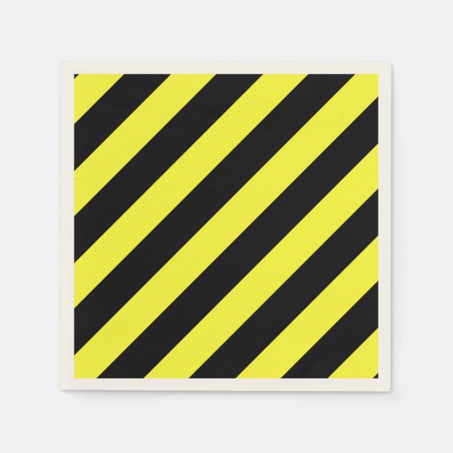 Servilleta De Papel rayas negro y amarillo (Anverso)