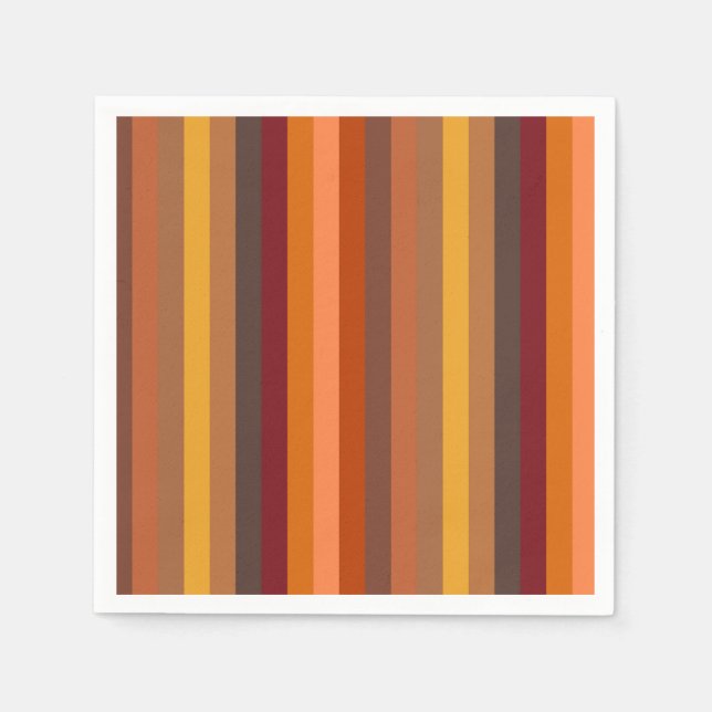 Servilleta De Papel Rayas otoñales (Anverso)