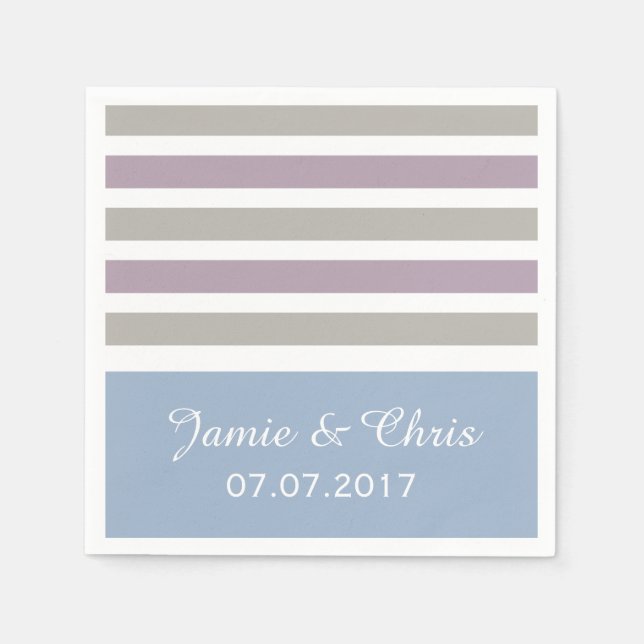 Servilleta De Papel Rayas Patrón personalizado de papel servilletas (Anverso)