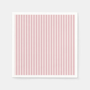 Servilleta De Papel Rayas Refinadas de Otoño Temprano   Rosa Discreta