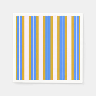 Servilleta De Papel Rayas retro - Amarillo azul