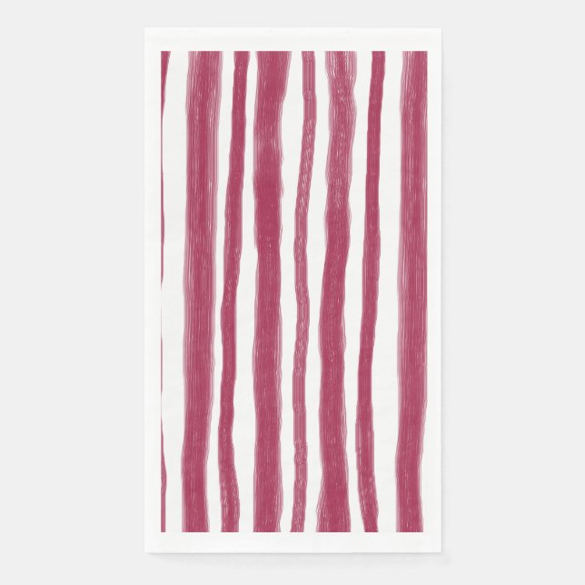 Servilleta De Papel Rayas Rojas Bordeaux  (Anverso)