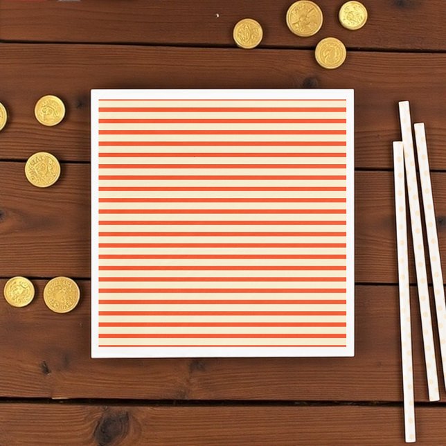 Servilleta De Papel Rayas rojas y cremas (Red and cream striped napkin)