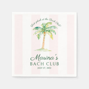 Servilleta De Papel Rayas rosadas Palm Beach Bach Club Despedida de so