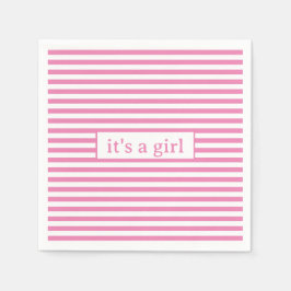 Servilleta De Papel Rayas simples de color rosa y blanco