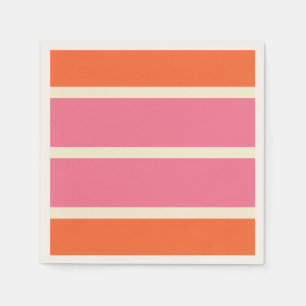 Servilleta De Papel Rayas simples en rosa, Naranja y crema