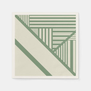 Servilleta De Papel Rayas triangulares en verde