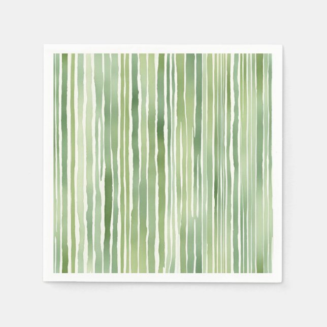 Servilleta De Papel Rayas Verdes  (Anverso)