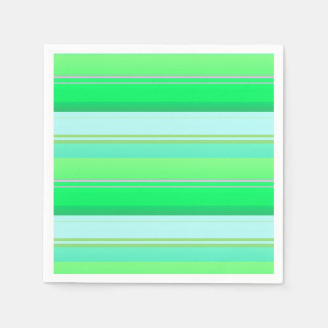 Servilleta De Papel Rayas verdes de agua dulce (Anverso)