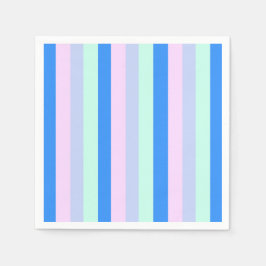 Servilleta De Papel Rayas verdes de color azul, lavanda, rosa y pastel