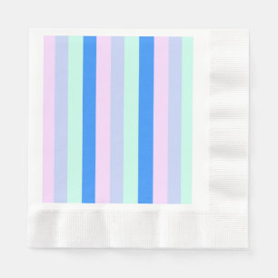 Servilleta De Papel Rayas verdes de color azul, lavanda, rosa y pastel
