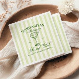 Servilleta De Papel Rayas Verdes de Margaritas y Matrimonio
