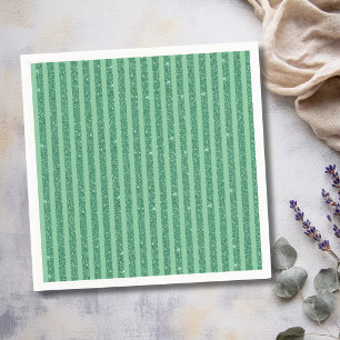 Servilleta De Papel Rayas verticales clásicas de brillo verde jade