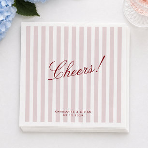 Servilleta De Papel Rayas verticales rosadas Rubor Ropas Bodas moderna